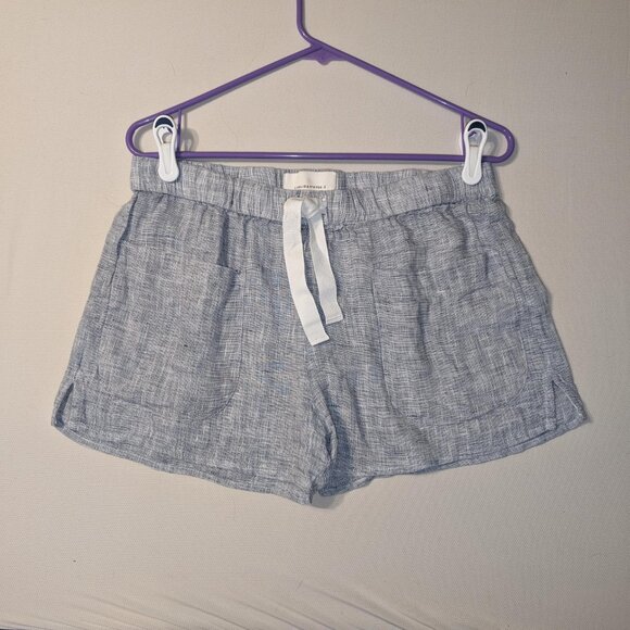 'SOLID & STRIPED' Blue Linen Drawstring shorts - Picture 5 of 5